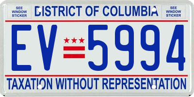 DC license plate EV5994