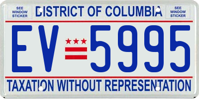 DC license plate EV5995