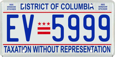 DC license plate EV5999