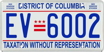 DC license plate EV6002