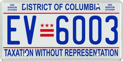 DC license plate EV6003