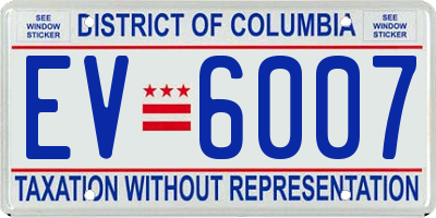 DC license plate EV6007