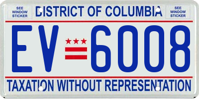 DC license plate EV6008