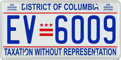 DC license plate EV6009