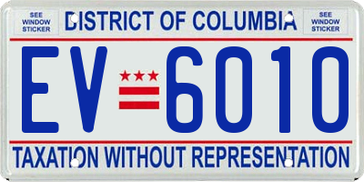 DC license plate EV6010