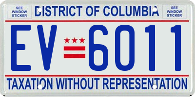 DC license plate EV6011