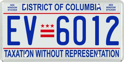 DC license plate EV6012