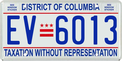 DC license plate EV6013