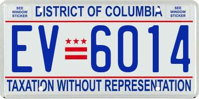 DC license plate EV6014