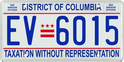 DC license plate EV6015