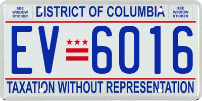 DC license plate EV6016