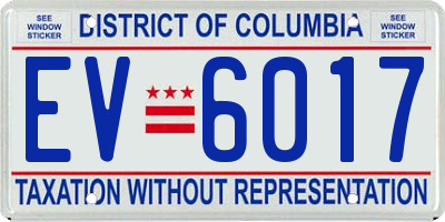 DC license plate EV6017