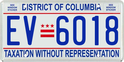 DC license plate EV6018