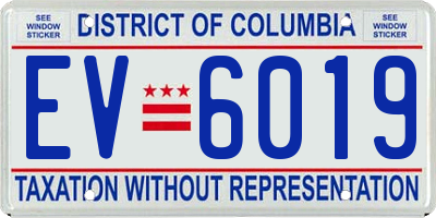 DC license plate EV6019