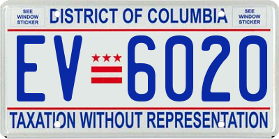 DC license plate EV6020