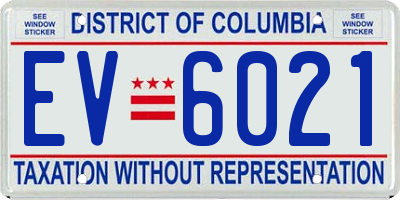 DC license plate EV6021