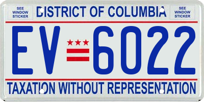 DC license plate EV6022