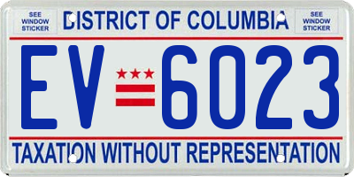 DC license plate EV6023