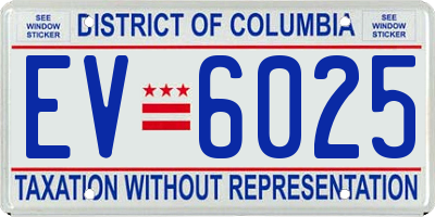DC license plate EV6025