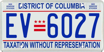 DC license plate EV6027