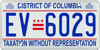DC license plate EV6029