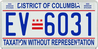 DC license plate EV6031