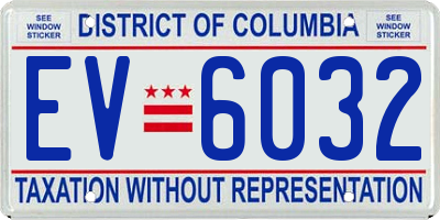 DC license plate EV6032