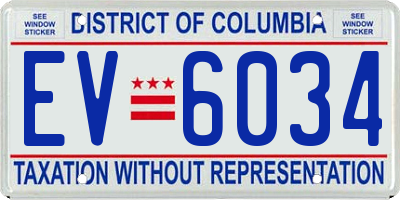DC license plate EV6034
