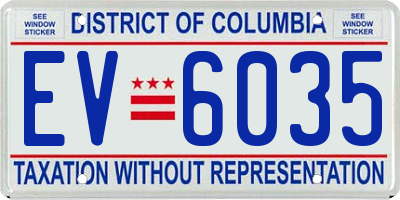 DC license plate EV6035