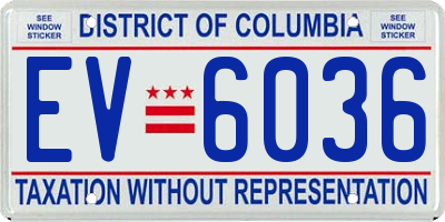 DC license plate EV6036
