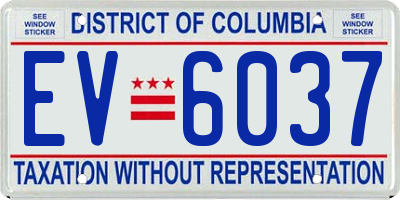 DC license plate EV6037