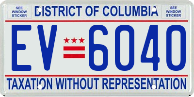 DC license plate EV6040