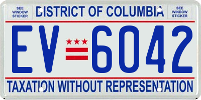 DC license plate EV6042