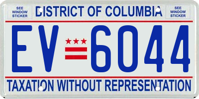 DC license plate EV6044