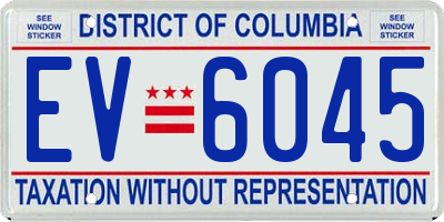 DC license plate EV6045