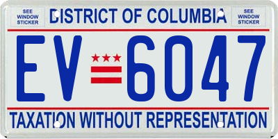 DC license plate EV6047