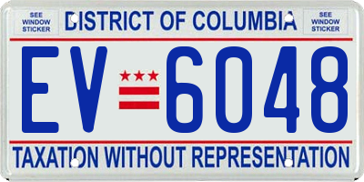DC license plate EV6048