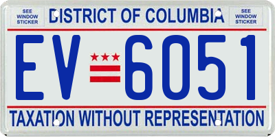 DC license plate EV6051