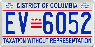 DC license plate EV6052