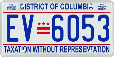 DC license plate EV6053