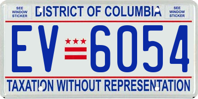 DC license plate EV6054