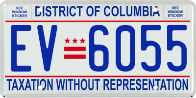 DC license plate EV6055
