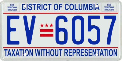DC license plate EV6057