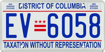 DC license plate EV6058