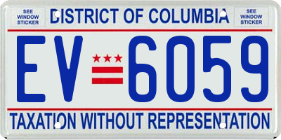 DC license plate EV6059