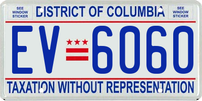 DC license plate EV6060
