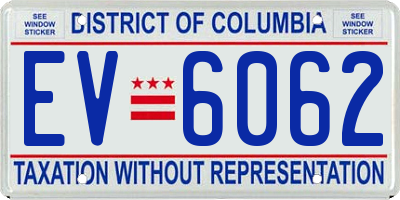 DC license plate EV6062