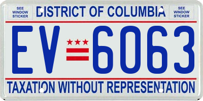 DC license plate EV6063