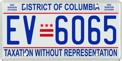 DC license plate EV6065