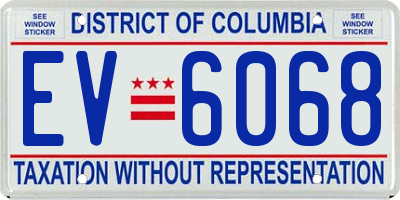 DC license plate EV6068
